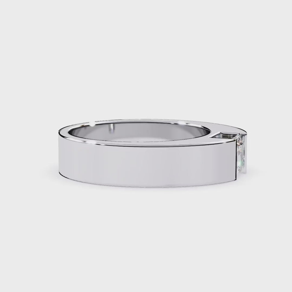 Lab grown princess diamond solitaire band