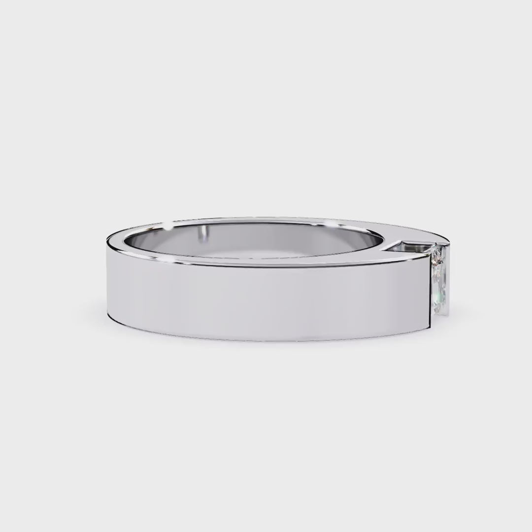 Lab grown princess diamond solitaire band