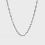Round Diamond Tennis Necklace on white background