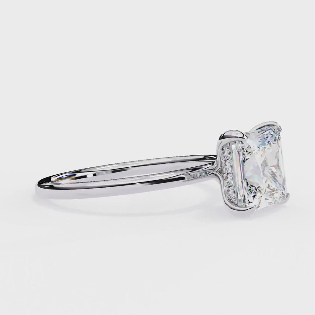 Lab grown princess diamond engagement ring