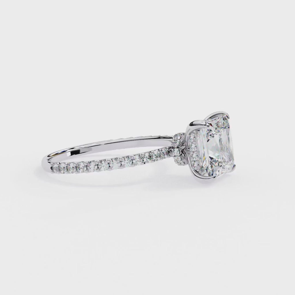 Lab grown princess diamond engagement ring