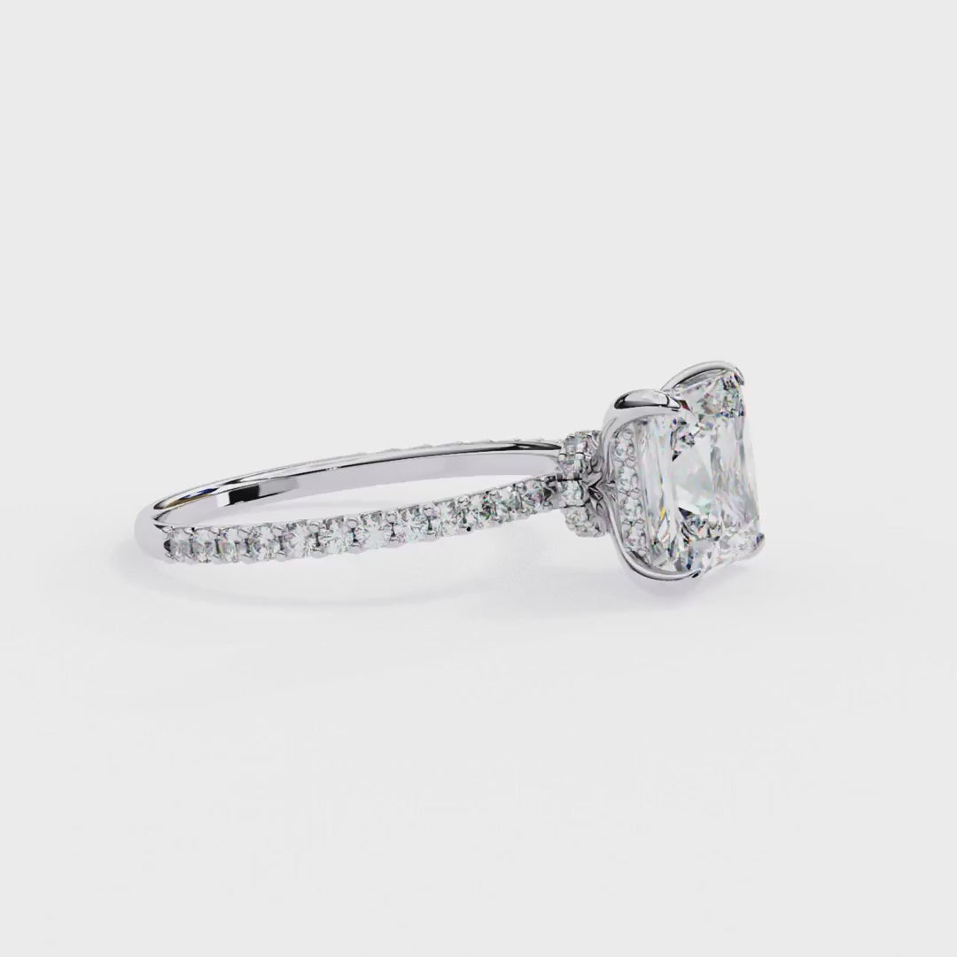 Lab grown princess diamond engagement ring