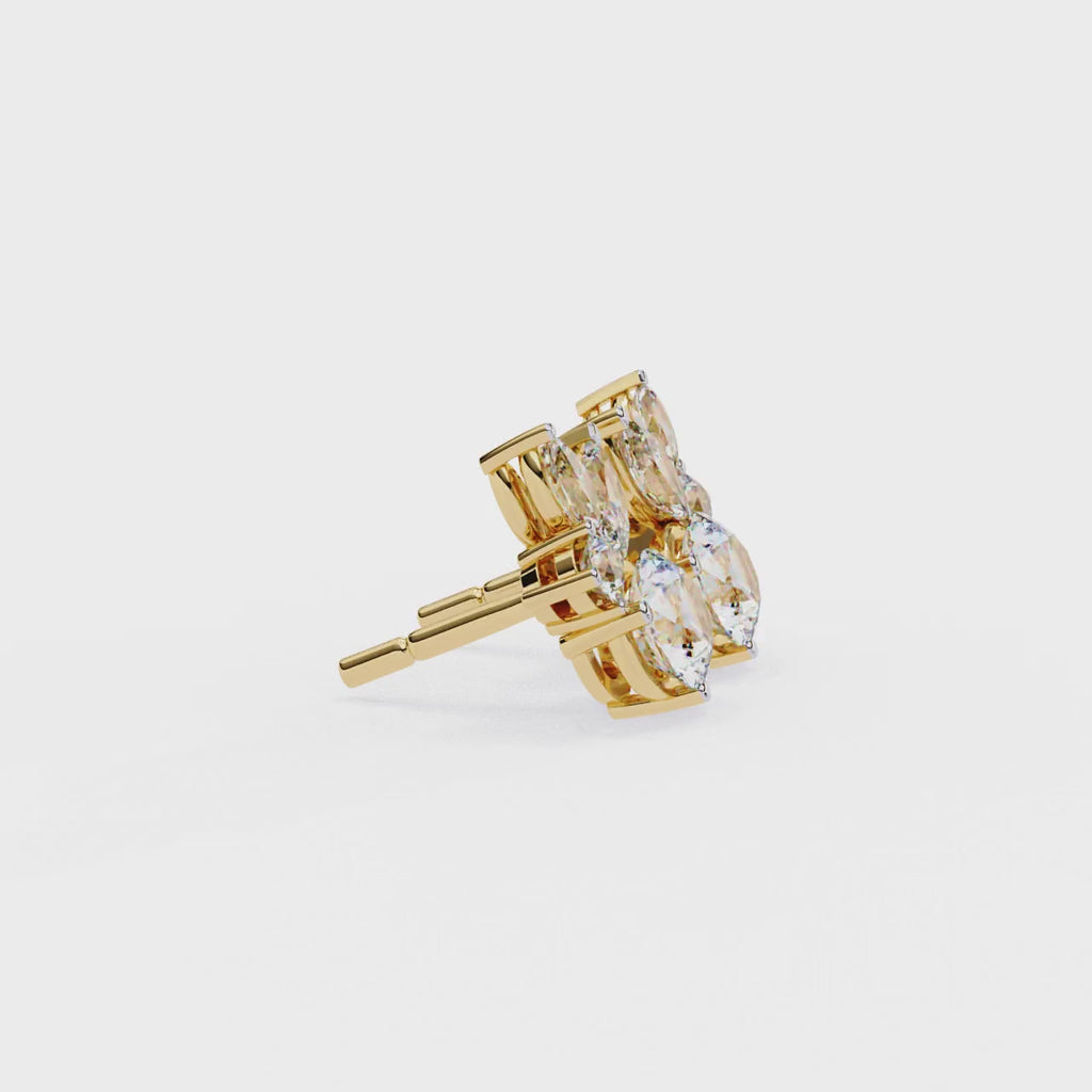 Premium gold diamond stud earrings