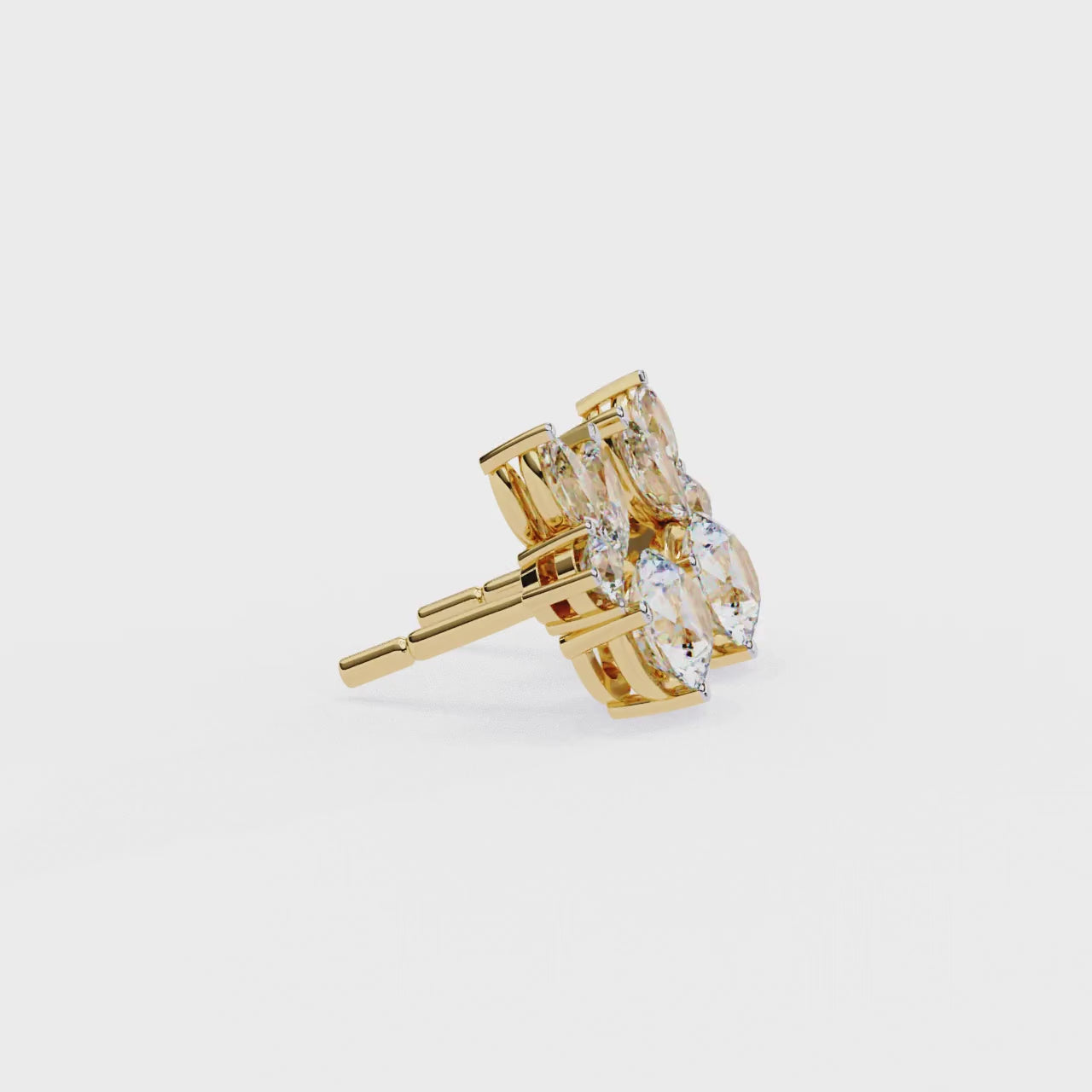 Premium gold diamond stud earrings