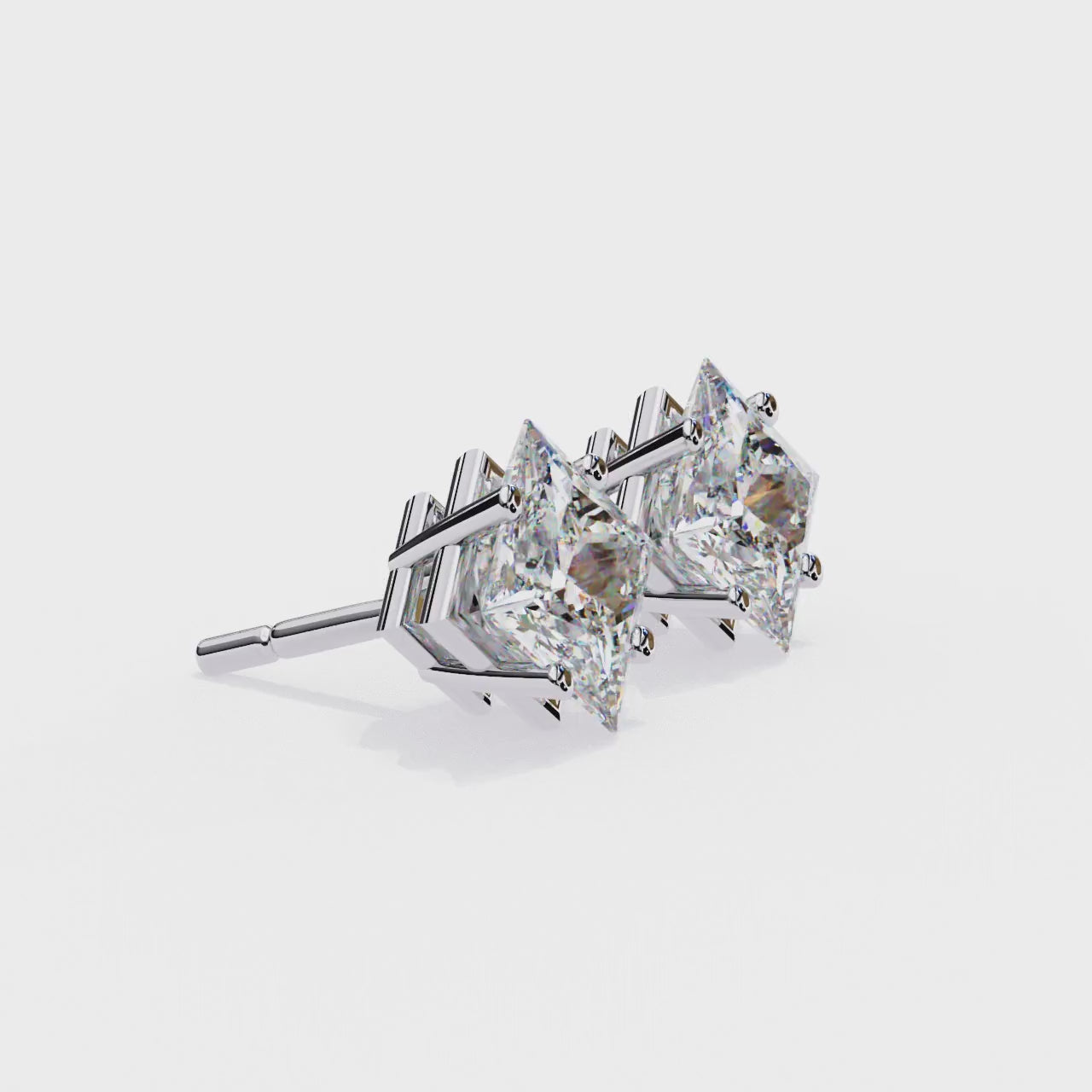 Affordable square diamond stud earrings