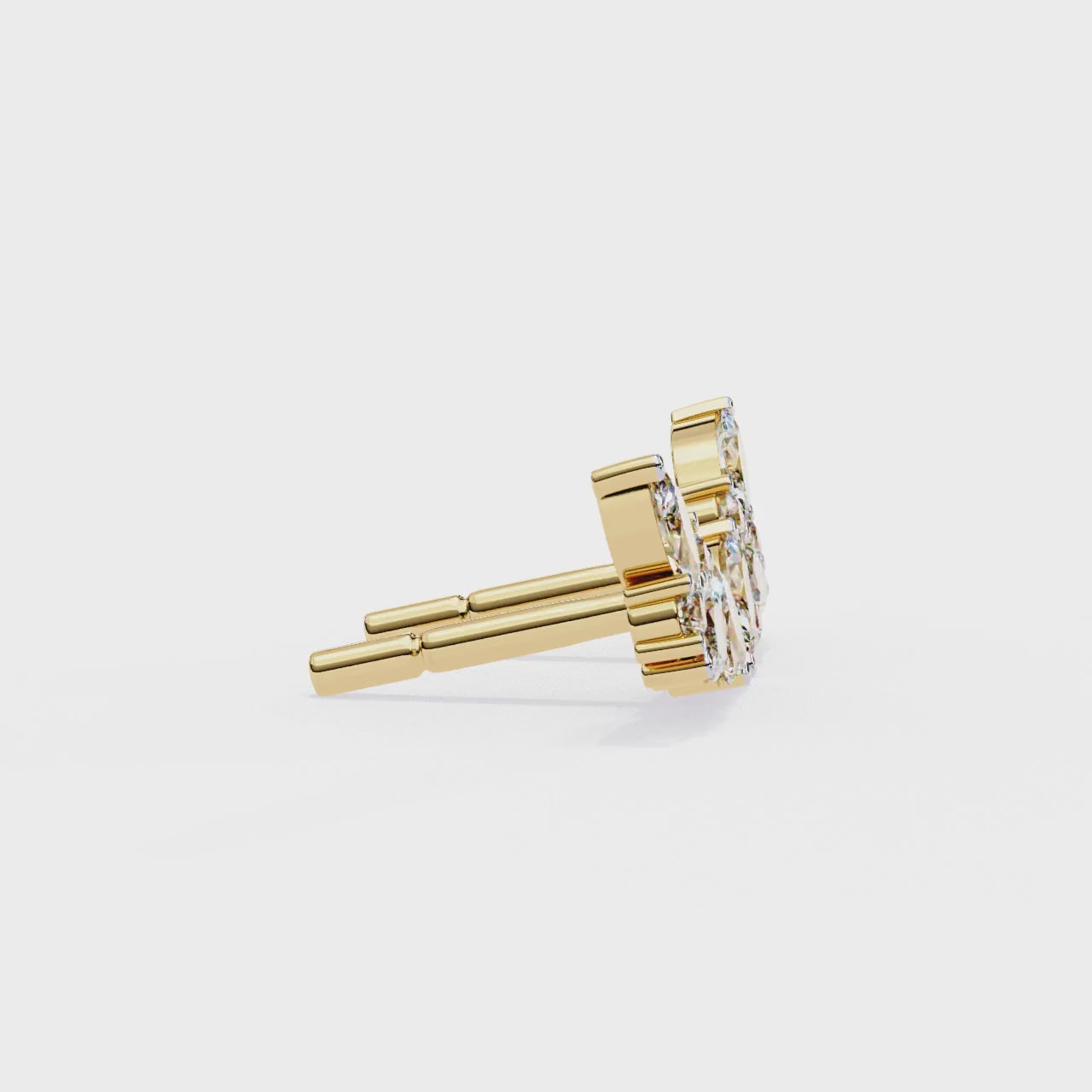 Gold diamond stud earrings