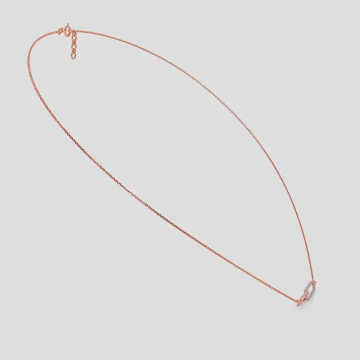 Interlocking Link Diamond Pendant Necklace in Gold