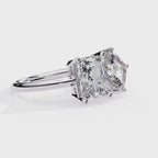 Radiant and Asscher lab grown diamond Toi Et Moi engagement ring