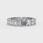 Emerald cut diamond eternity band