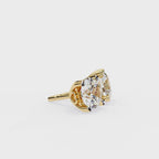 Round shaped diamond stud earrings