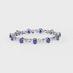 Blue Sapphire and diamond tennis bracelet