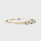 Lab grown round and square diamond bracelet in gold