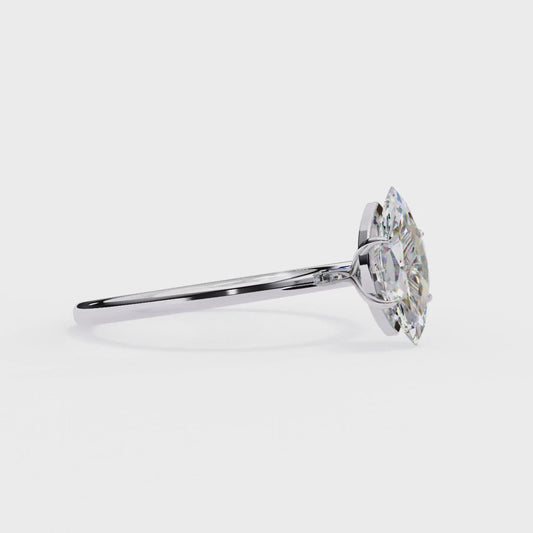 Elegant Marquise-Cut Diamond Solitaire Ring in Gold, Elegant Marquise-Cut Diamond Solitaire Ring in Gold, sophisticated engagement ring featuring a brilliant marquise-cut diamond.