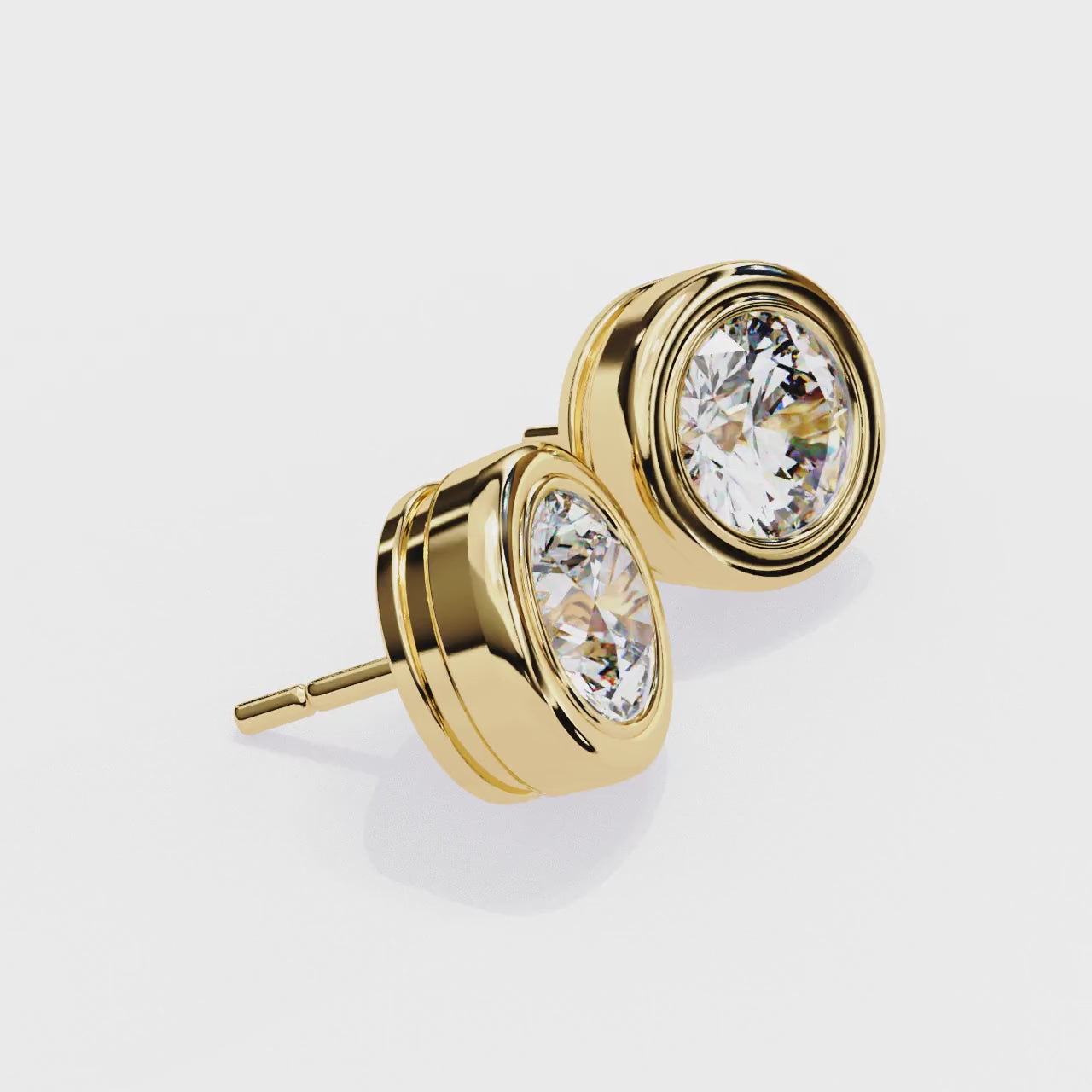 Lab grown round diamond stud earrings