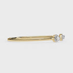 Cuff bracelet with pear diamonds for daily wear