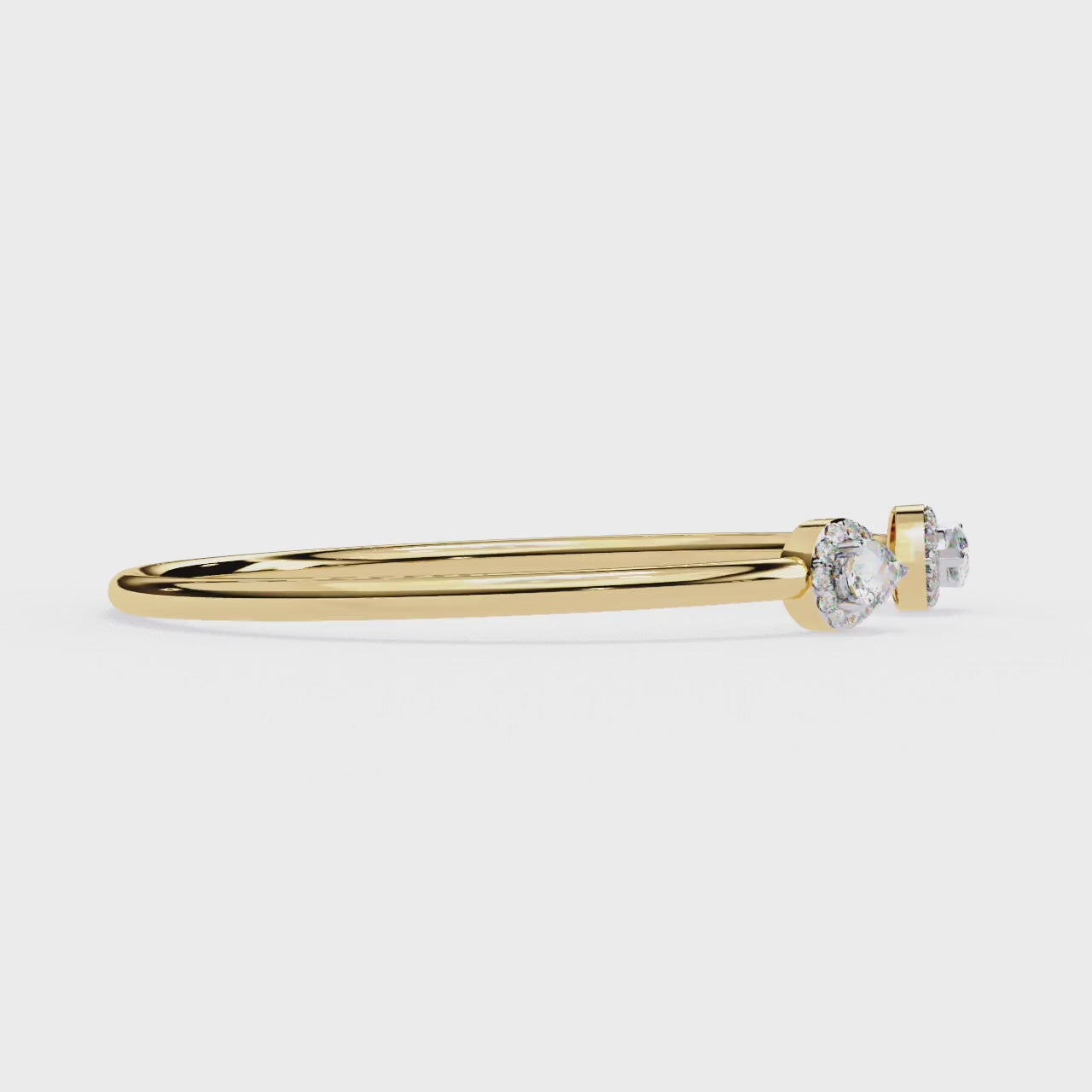 Cuff bracelet with pear diamonds for daily wear