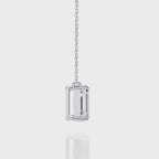 Minimalist Solitaire Emerald-Cut Diamond Pendant