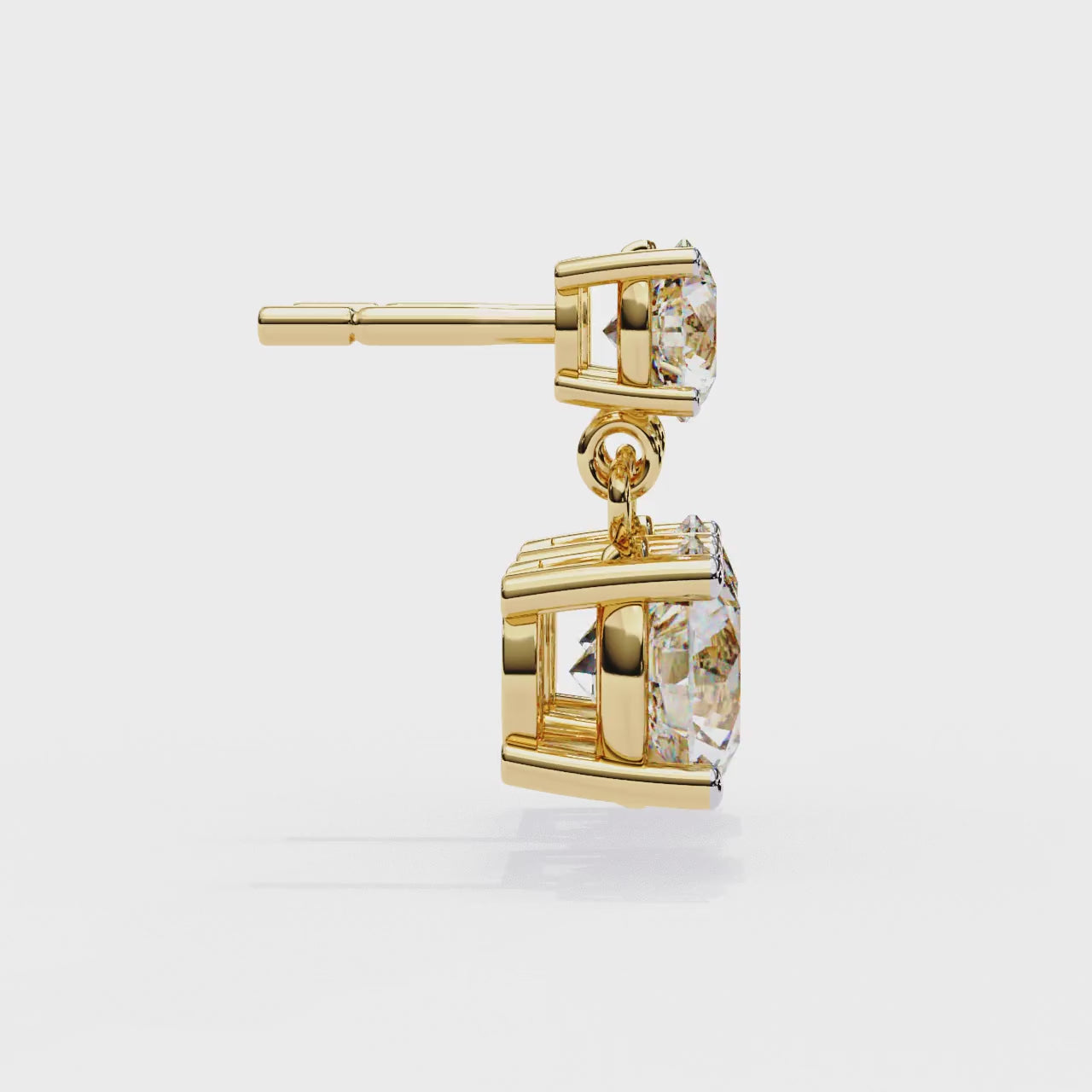 Lab grown round diamond drop earrings
