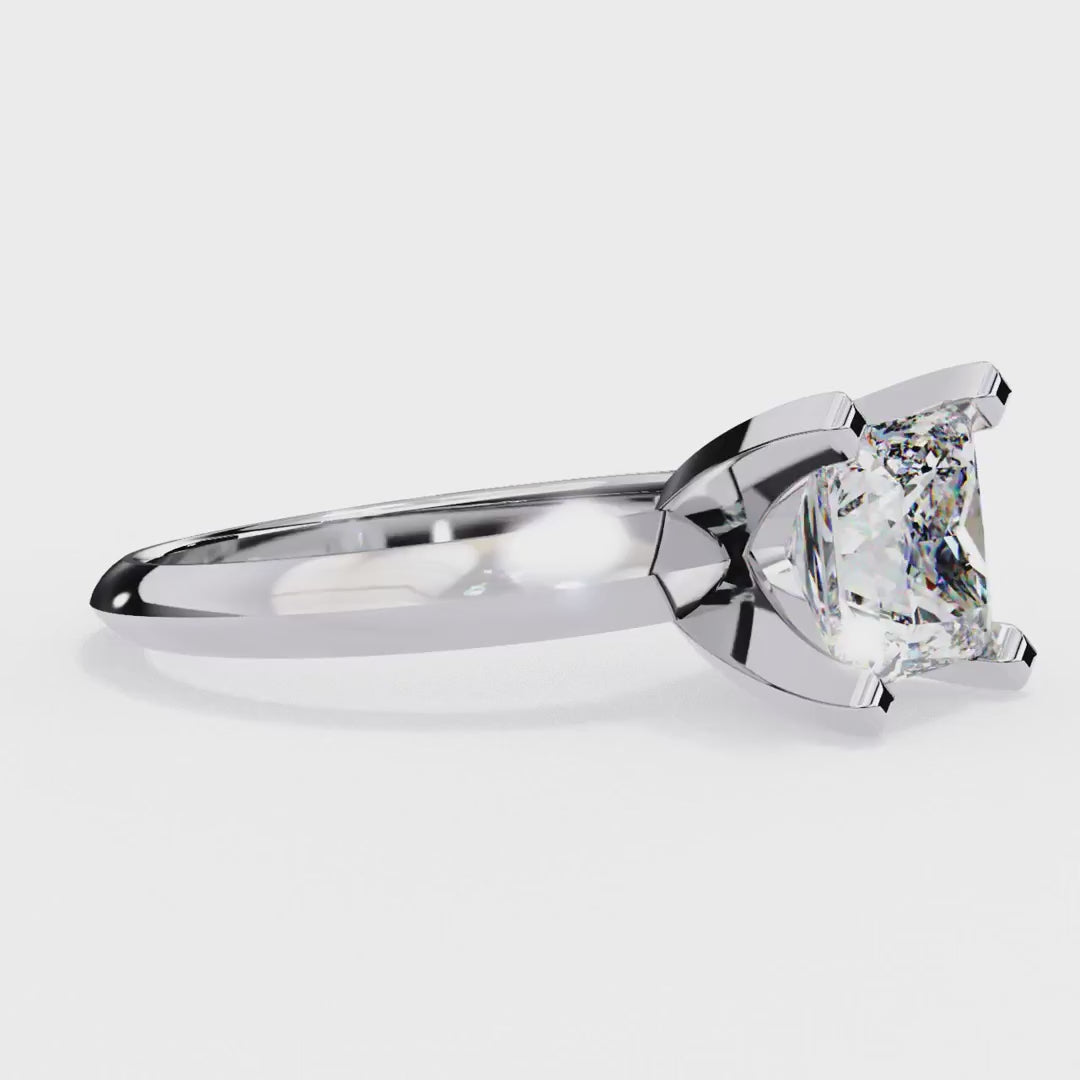 Princess Cut Solitaire Engagement Ring in Gold