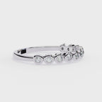 Bezel-set round diamond wedding band