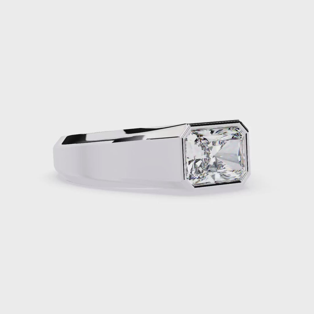 Modern bezel diamond ring