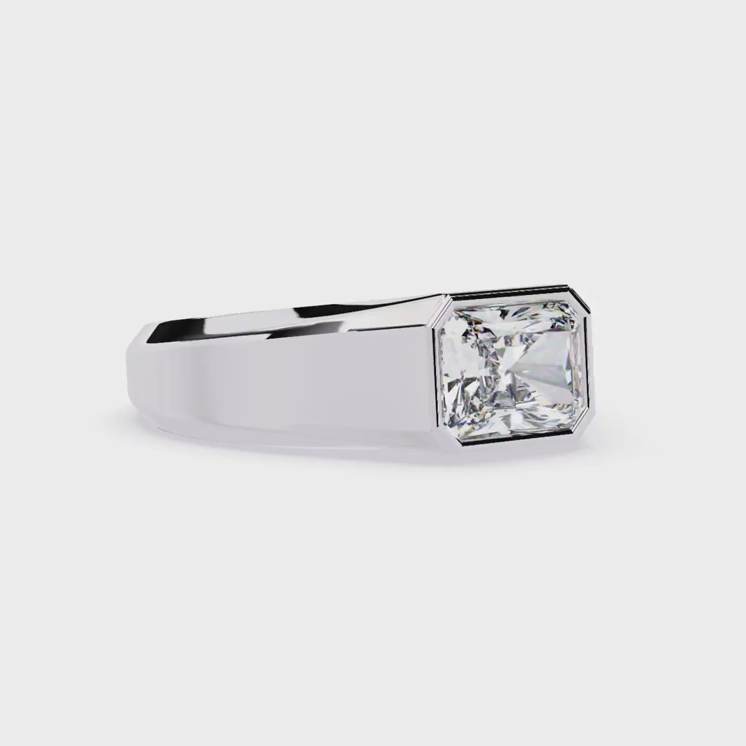 Modern bezel diamond ring