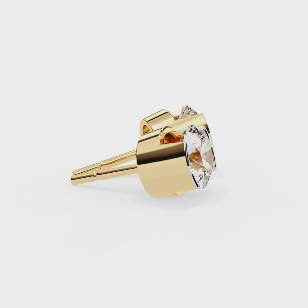 Lab grown round diamond stud earrings