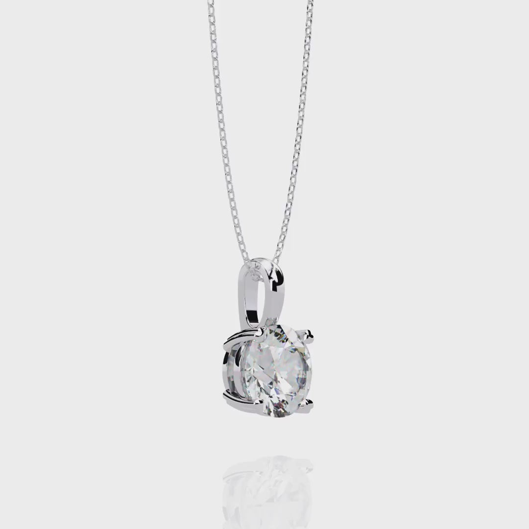 Classic Round Cut Diamond Solitaire Pendant in Gold