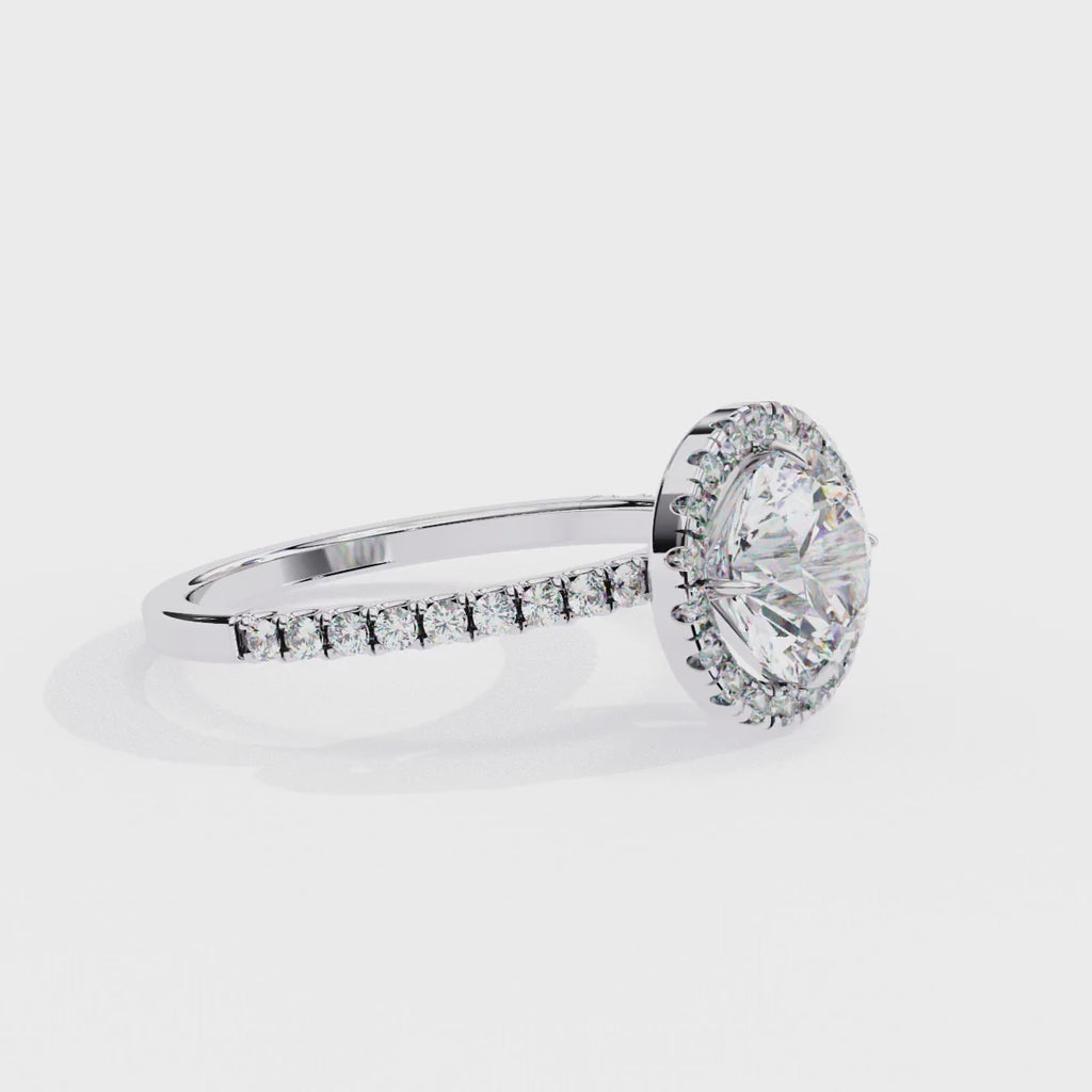 Affordable halo diamond engagement ring in Australia