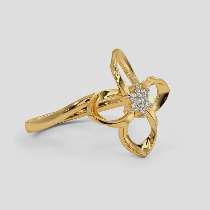 Lab grown diamond flower motif ring