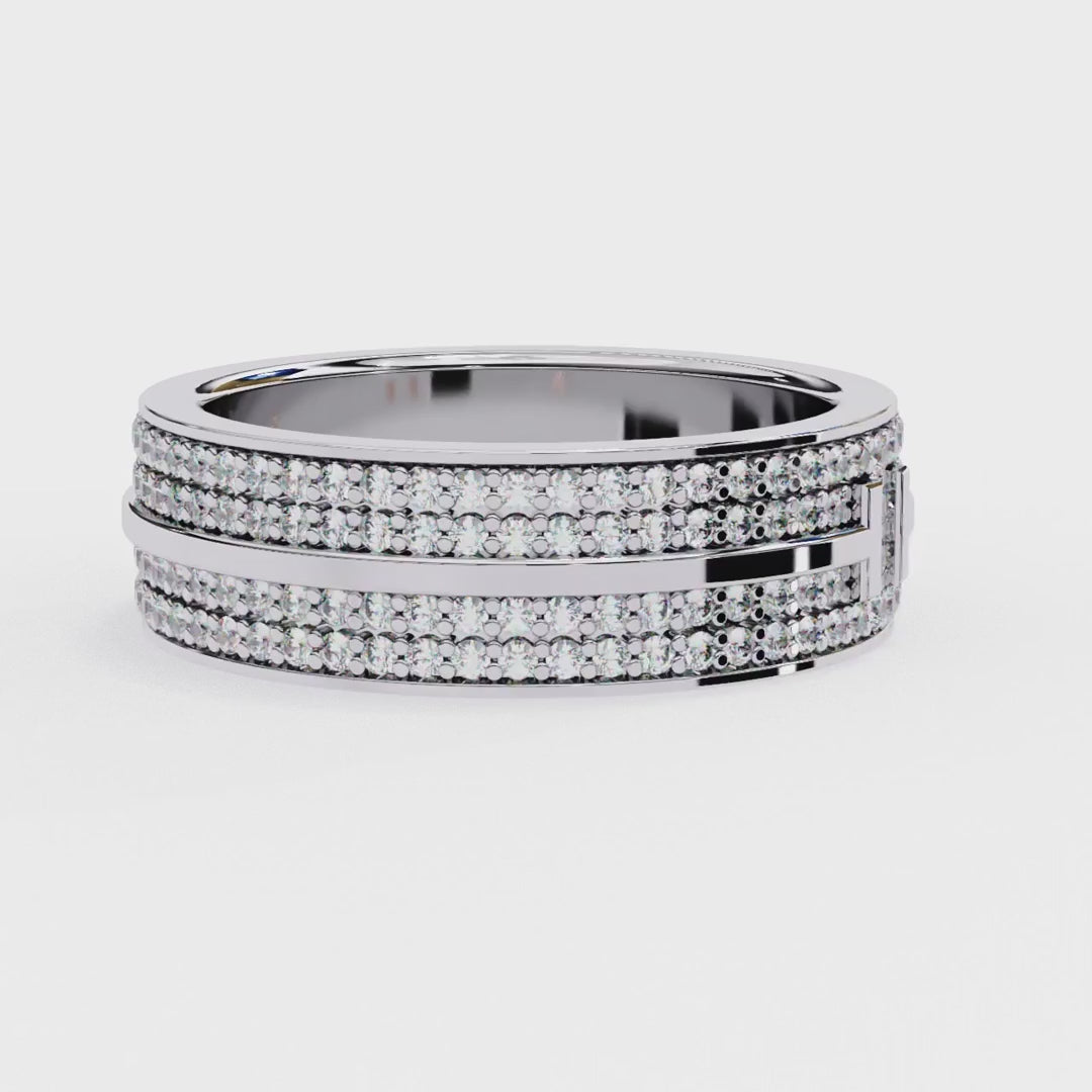 Lab grown diamond wedding band