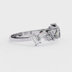 Baguette and round diamond band
