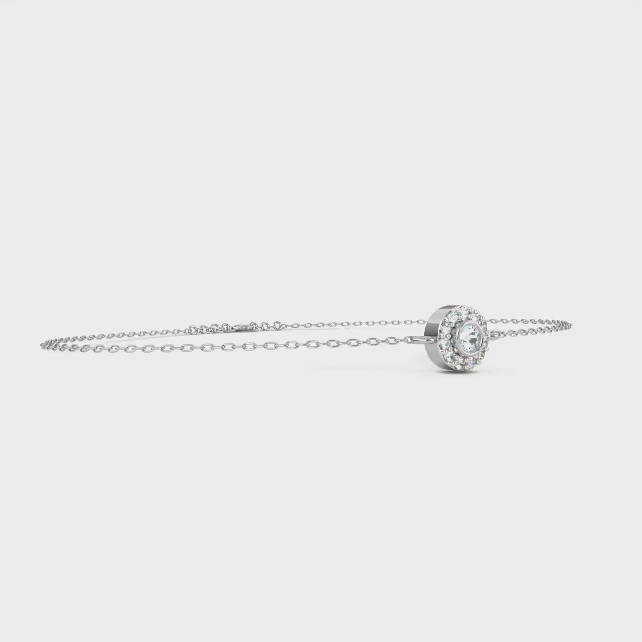 Lab grown diamond halo bracelet 