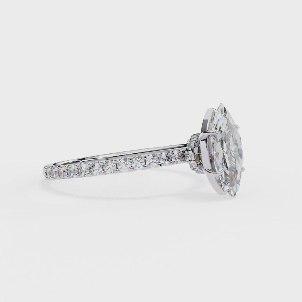 Lab grown diamond engagement ring with Marquise center