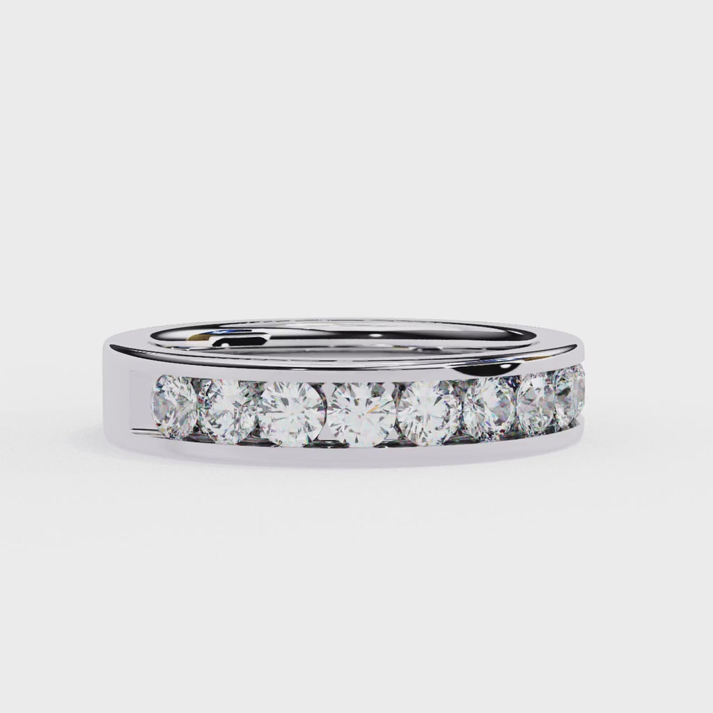 Lab grown diamond channel set wedding band