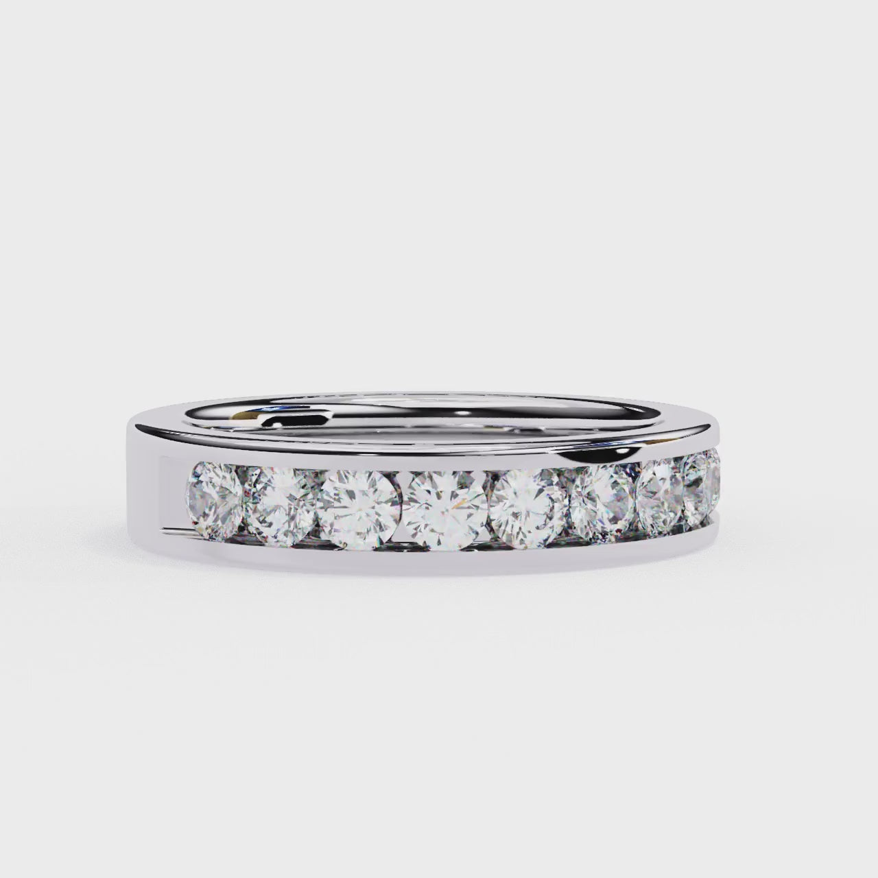 Lab grown diamond channel set wedding band
