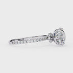 Lab grown diamond engagement ring with round brilliant center