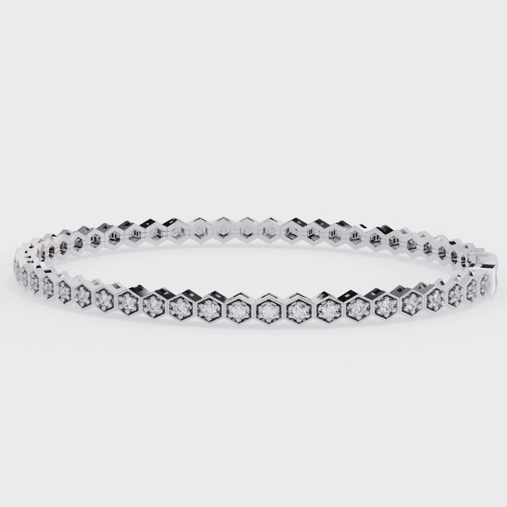 Lab grown hexagon diamond bracelet