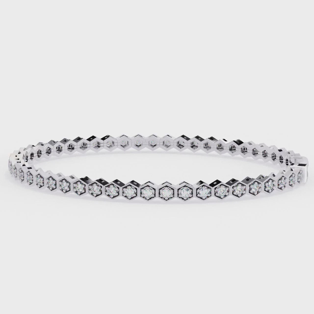 Lab grown hexagon diamond bracelet