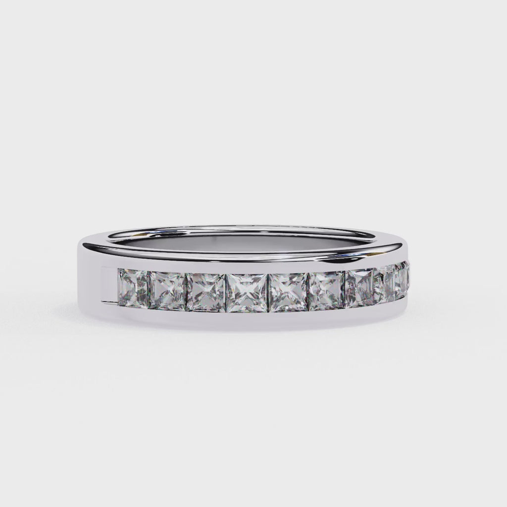 Lab grown princess diamond wedding band