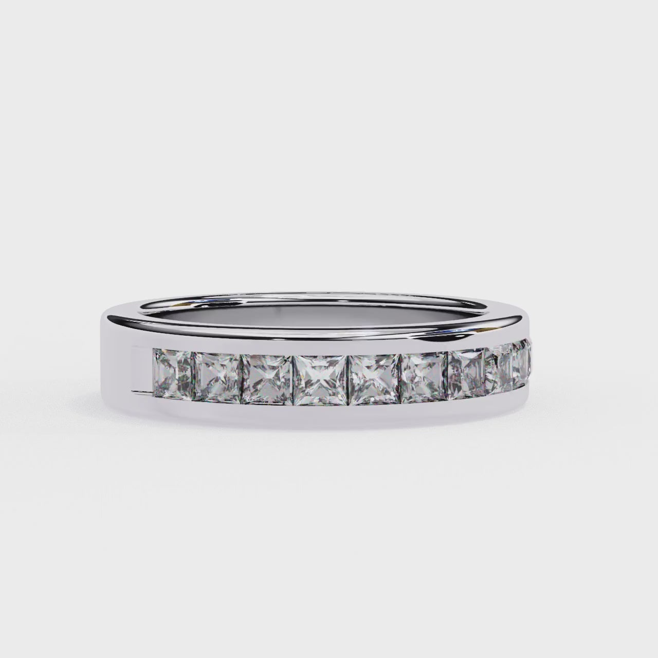 Lab grown princess diamond wedding band
