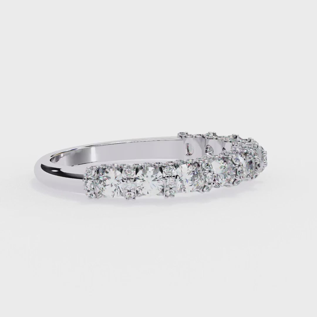 Classic round brilliant diamond wedding band