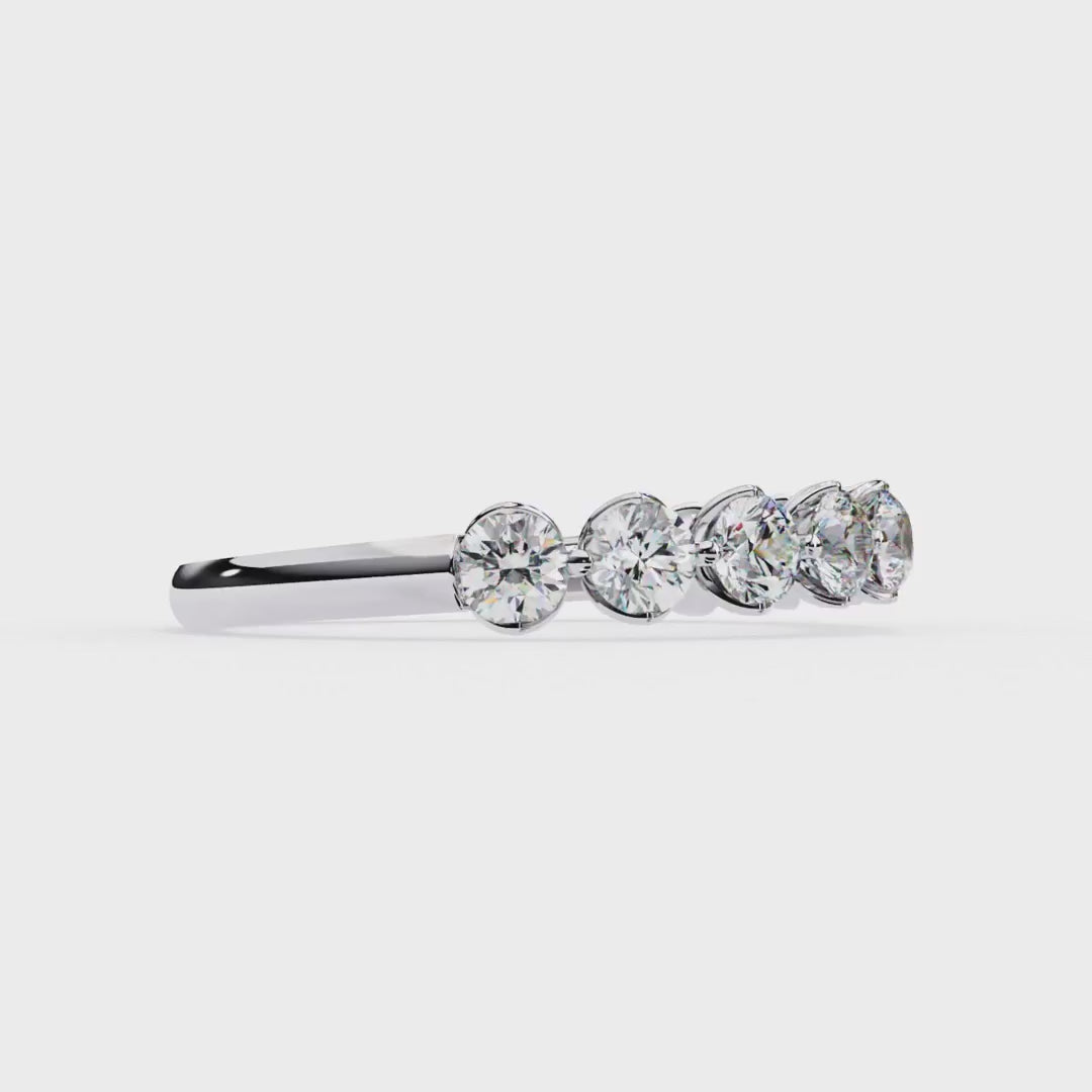 Classic round diamond wedding band