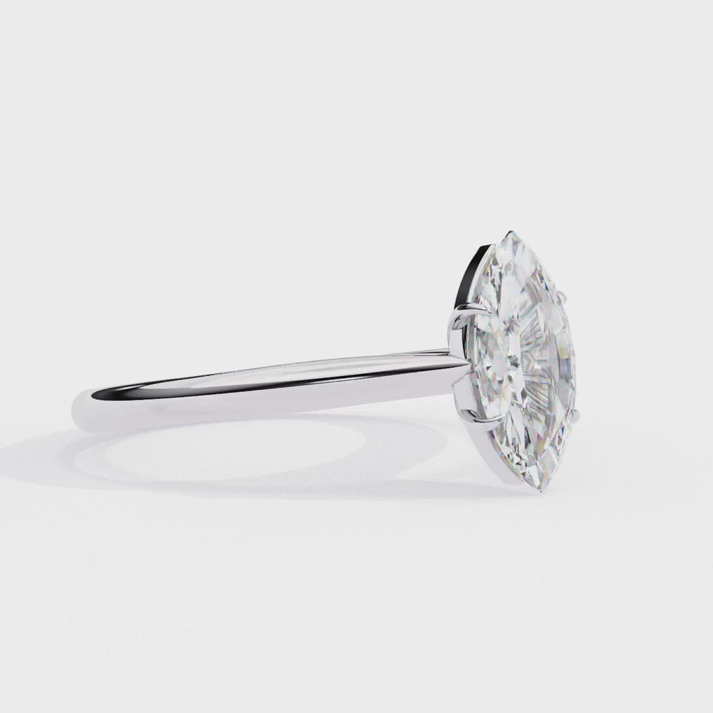 Lab grown diamond engagement ring with Marquise center