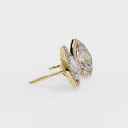 Affordable Pear shaped diamond halo stud earrings