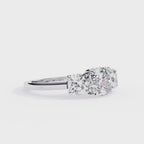 Cushion Cut Three-Stone Diamond Ring