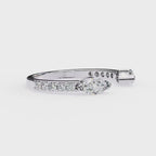 Sleek open diamond wedding band