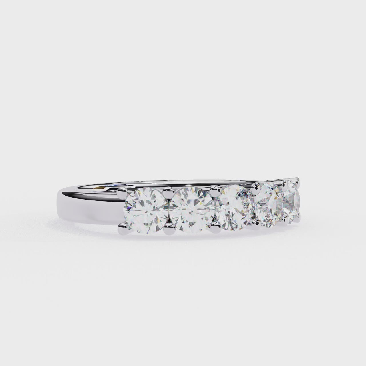 Five stone diamond anniversary band in gold