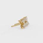Lab grown diamond flower stud earrings