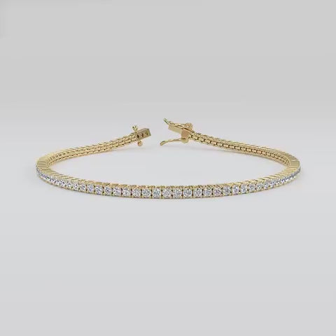 2.5ct Round-Shaped Diamond Tennis Bracelet in Gold